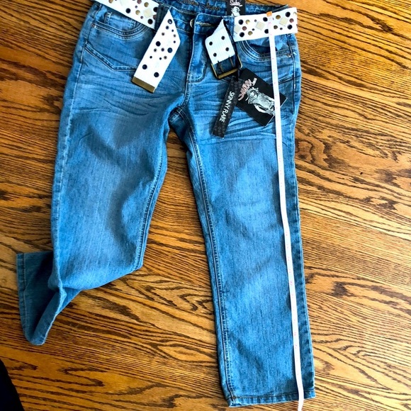 Suko Jeans, Skinny flare cropped leg with belt - Picture 10 of 10